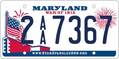 MD license plate 2AA7367