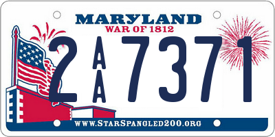 MD license plate 2AA7371