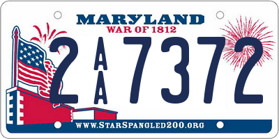 MD license plate 2AA7372