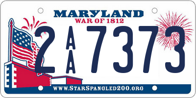 MD license plate 2AA7373