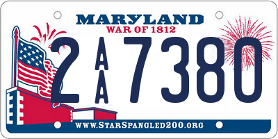 MD license plate 2AA7380