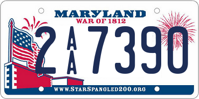 MD license plate 2AA7390