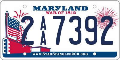 MD license plate 2AA7392