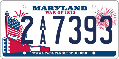 MD license plate 2AA7393