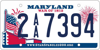 MD license plate 2AA7394