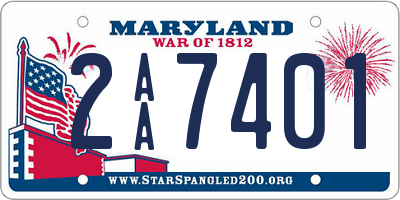 MD license plate 2AA7401