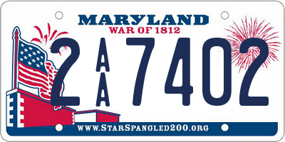 MD license plate 2AA7402