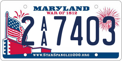 MD license plate 2AA7403