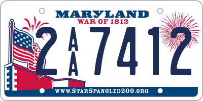 MD license plate 2AA7412