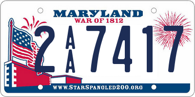 MD license plate 2AA7417