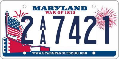 MD license plate 2AA7421