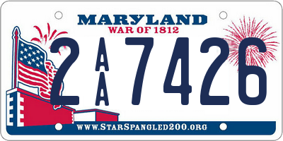MD license plate 2AA7426