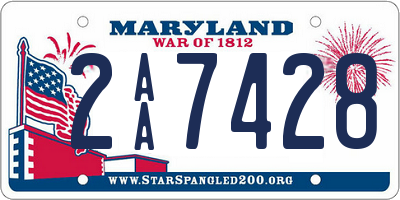 MD license plate 2AA7428