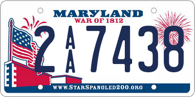 MD license plate 2AA7438