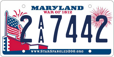 MD license plate 2AA7442