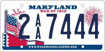 MD license plate 2AA7444