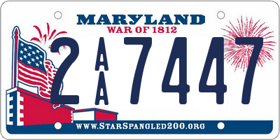 MD license plate 2AA7447