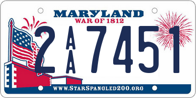 MD license plate 2AA7451
