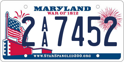 MD license plate 2AA7452