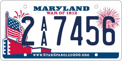 MD license plate 2AA7456