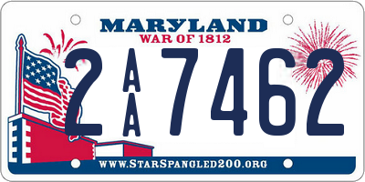 MD license plate 2AA7462