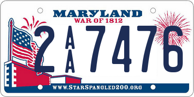 MD license plate 2AA7476