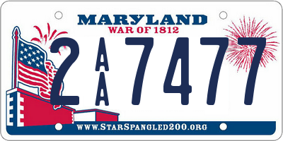 MD license plate 2AA7477