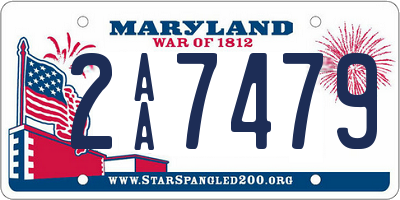 MD license plate 2AA7479