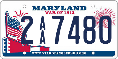 MD license plate 2AA7480