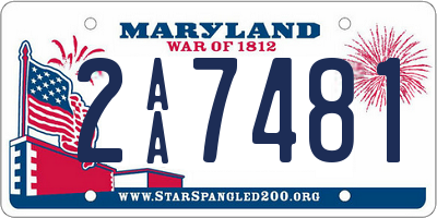 MD license plate 2AA7481