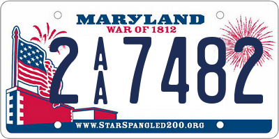 MD license plate 2AA7482