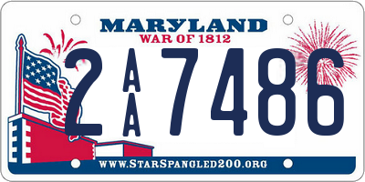 MD license plate 2AA7486