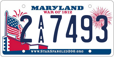 MD license plate 2AA7493