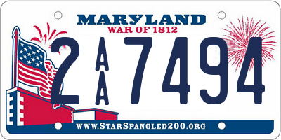 MD license plate 2AA7494