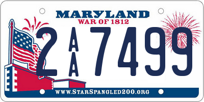 MD license plate 2AA7499