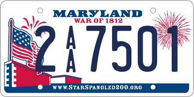 MD license plate 2AA7501