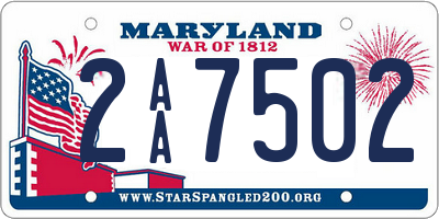 MD license plate 2AA7502