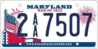 MD license plate 2AA7507