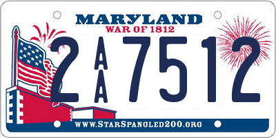 MD license plate 2AA7512