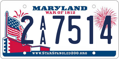 MD license plate 2AA7514