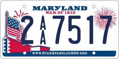 MD license plate 2AA7517