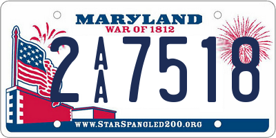 MD license plate 2AA7518