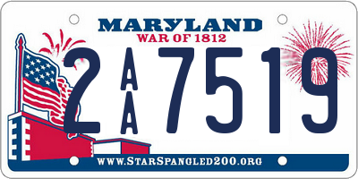 MD license plate 2AA7519