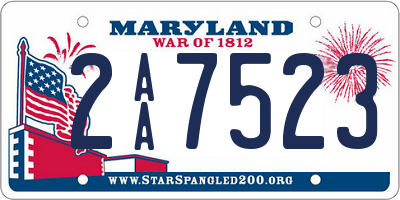 MD license plate 2AA7523