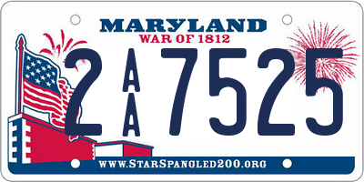 MD license plate 2AA7525