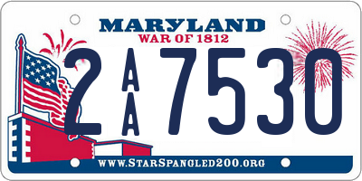 MD license plate 2AA7530