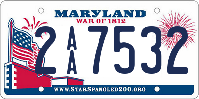 MD license plate 2AA7532