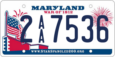 MD license plate 2AA7536