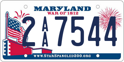 MD license plate 2AA7544