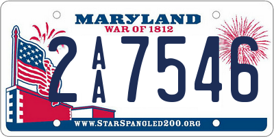 MD license plate 2AA7546